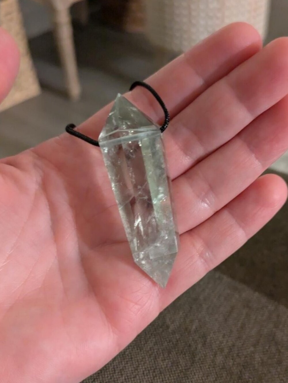 Prasiolite Crystal Point Pendant Necklace - Women's Jewelry